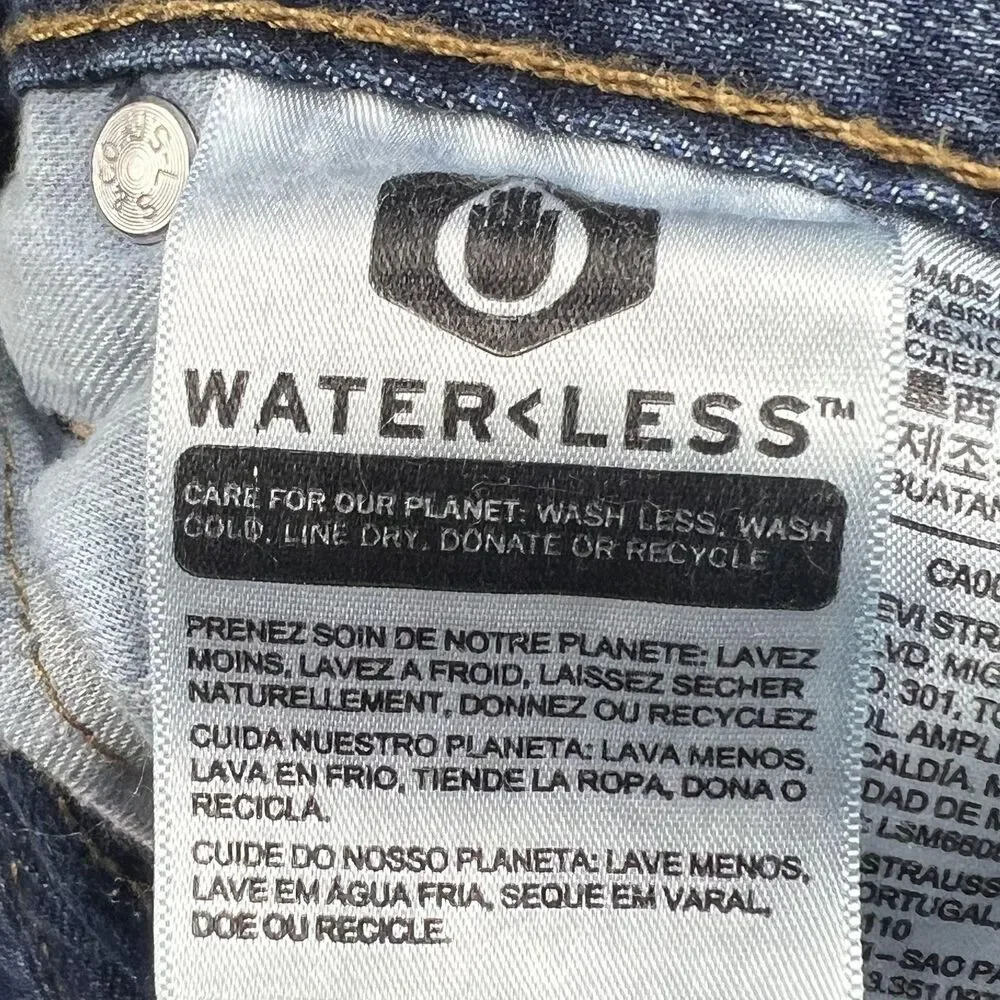 Levi's 514 Mens 36x34 Blue Medium Wash Straight Leg Jeans 100% Cotton Workwear